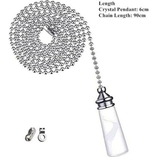 Bathroom Ceiling Light Fan Switch String Pull Cord Crystal Handle Decor For Ceiling Light Adjustable In Length