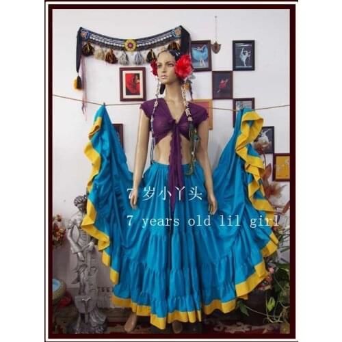 4Tiered 21Yards100%Cotton Tribal Belly Dance Skirt With Border 9EX33