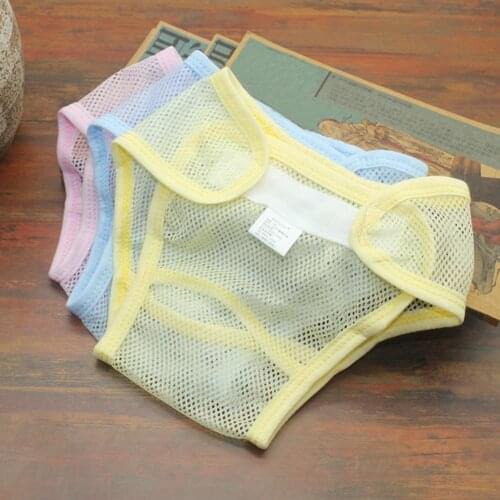 1Pcs Magic Tape Breathable Baby Newborn Washable Mesh Diaper Breathable Dry and Comfortable Cover Pants Reusable