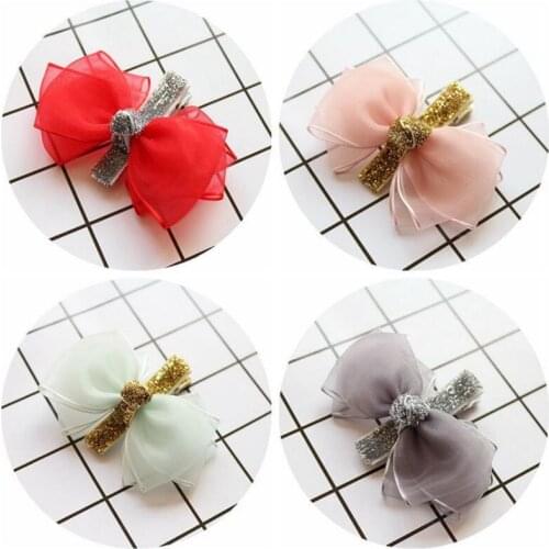 10pcs/lot Candy Color Yarn Bow Hairpins Cute Bow Head Yarn Barrette Hair Clips For Kids Children Girls Head wear Accessories