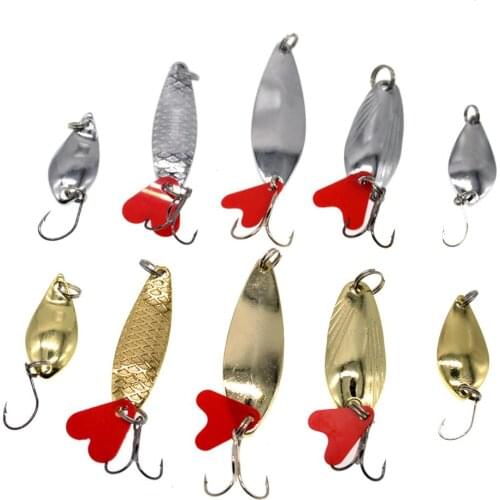 10pcs/pack Fishing Lures Spoon Bait Set Metal Hard Bait Lure Kit with Box