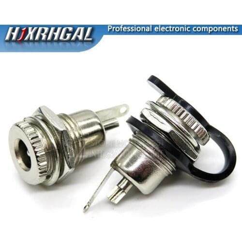 10PCS DC Power Socket 5.5*2.1mm 5.5*2.5mm with Waterproof Cap Metal Female Panel Mount Connector (5PCS DC Power Socket+5PCS Cap)