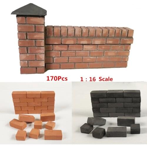 170Pcs/Set 1:16 Scale Mini Bricks Model Antique Micro Landscape Decorative Bricks DIY Building Decor
