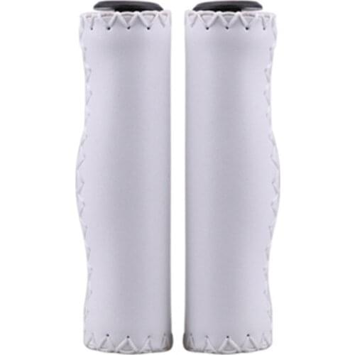 2 Pcs Hand-stitched Vintage Bicycle Handlebar Cover Anti-Slip Cycling Bike Handle Grips Lightweight Mountain Bike Riding