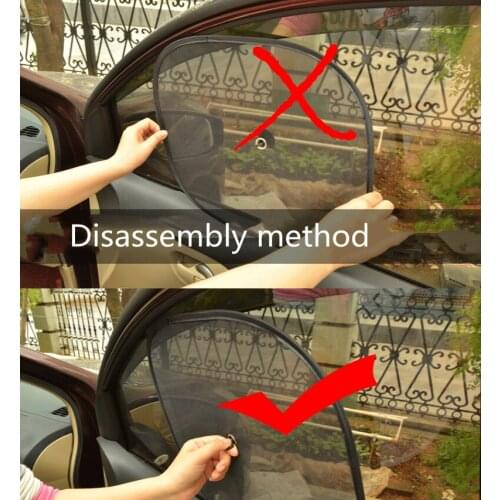 2pcs Black Side Car Sun Shades Rear Window Sunshades Cover Mesh Visor Shield Screen Interior UV protection