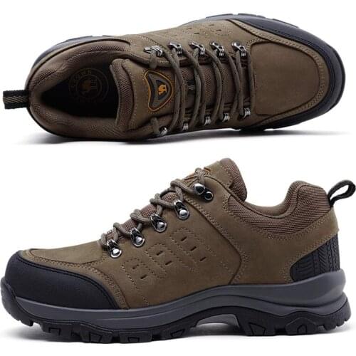 2020 Outdoor Waterproof Men Hiking Men Shoes Leather Sports Training Mountain Climbing Trekking Shoes