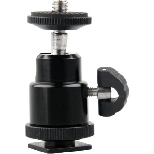 2021 Metal Photography Light Bracket Ball Head 1/4" Mini Hot Shoe Screw Mount Flash Stand Holder for Camera Tripod Accessories