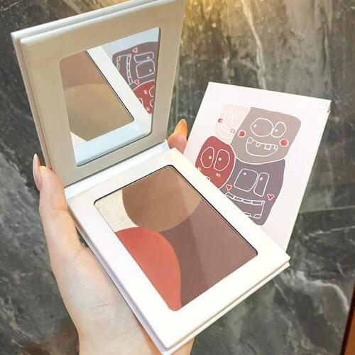 4 Colors Blush Peach Pallete Face Blush Mineral Pigment Palette Cream Shining Blusher Face Red Shadow Cosmestics Powder
