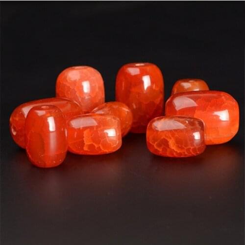 50 pcs/lot) 8*12mm/10*14mm/13*18mm Red Ice Crack Barrel Beads Stone Beads Loose Bead For Jewelry Making 262bz