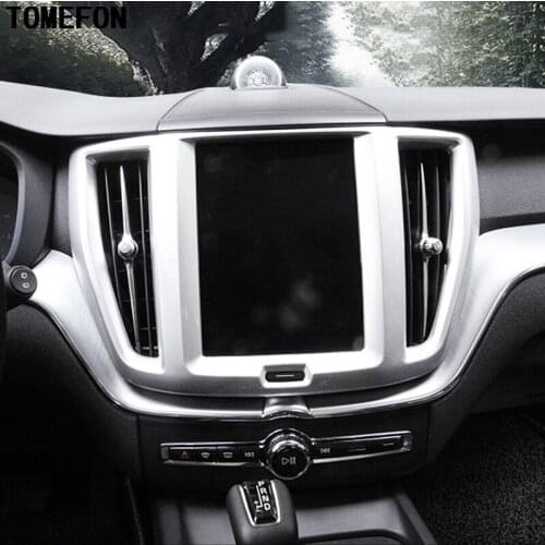 TOMEFON For XC60 XC 60 2018 2019 SUV Car Front Center Navigator Screen Cover Trim Frame Special Overlay Styling Accessories