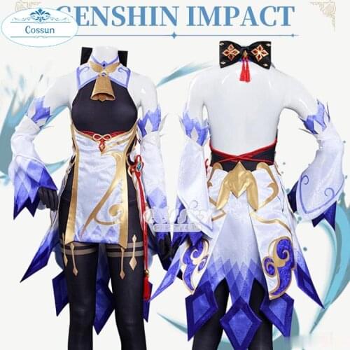 COSSUN Anime Genshin Impact Ganyu Game Suit Dress Uniform Gan Yu Cosplay Costume Halloween Party Outfit For Women 2021 New