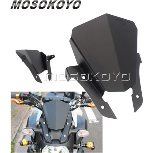 For Yamaha MT-07 MT FZ 07 MT07 FZ07 Motorcycle Front Windshield Flyscreen 6061 Aluminum Windscreen 2013-2014 2015 2016 2017