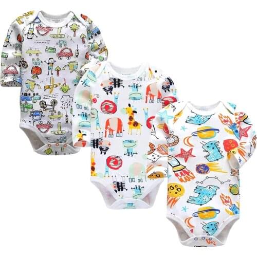 Cotton Baby Bodysuits Spring Autumn Boys Clothing Set Long Sleeve Underwear Infant Pajamas Clothes girls jumpsuit 0-24Months