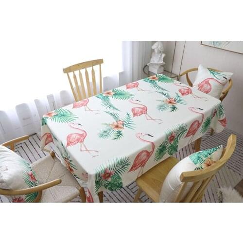 INS new simple Nordic style flamingo printing table cloth waterproof safety rectangular table cloth