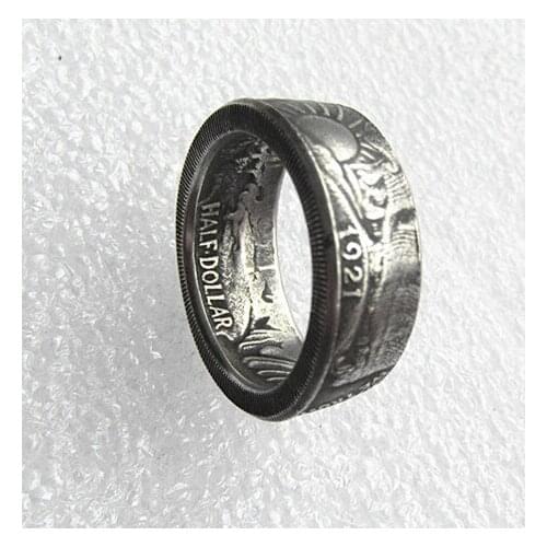 US Walking Half Dollar Ring ‘1921’ Handmade In Sizes 7-12