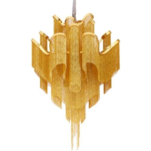 Aluminium Chain Chandelier Pendant Lighting Luxury Drop Lamp Lobby Hotel Club Villa Project Light Hotel Art Lighting PA0019