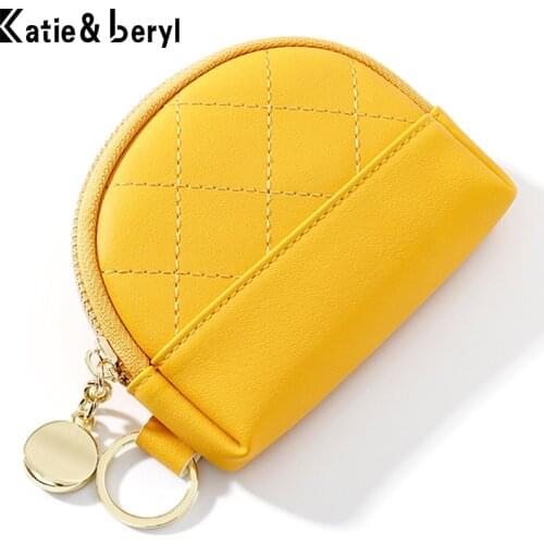 Cute Coin Purse for Women Brand PU Leather Mini Womens Wallets Zipper Female Credit Card Money Bags Girls Keychain Holder Case