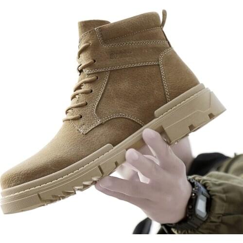 Genuine Leather Men Boots Autumn Winter Warm Ankle Boots Men Outdoor Working Snow Boots Fashion Sneakers Men Shoes