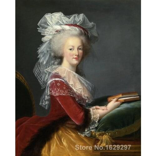 Wall art modern Marie Antoinette with a book Elisabeth Vigee Lebrun Paintings Hand painted High quality