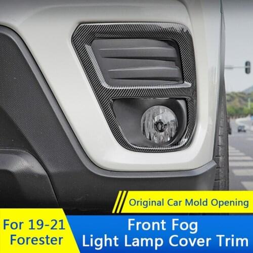 QHCP ABS Front Foglight Cover Fog Lamp Bumper Trim Frame Car Styling Molding Baking Finish Bright Black For Subaru Forester 2019