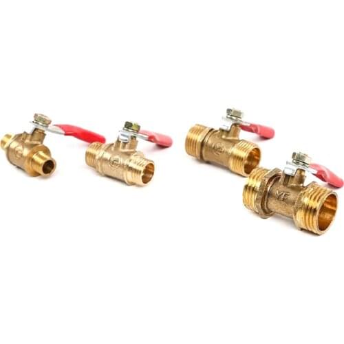 Pneumatic valve 1/8" 1/4 3/8 1/2 connector male thread double brass connector suitable for water-air compressor ball valve