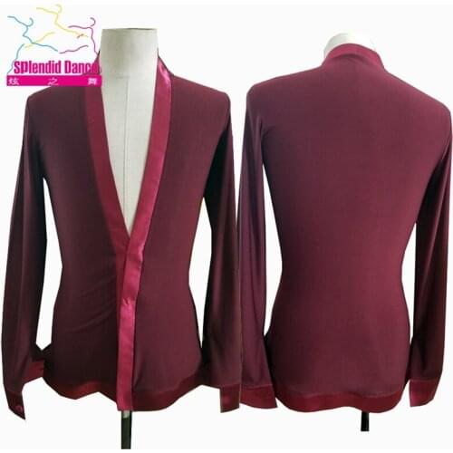 Customized Latin Dance Shirt For Men Sexy Competition Clothes Stage Performance Costume Samba Dance Wear Dancer Outfits DL7031