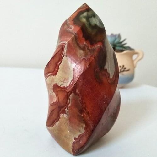 100%Natural Marine stone decorations flame decorated stone ice cream feng shui crystal Healing stones and crystals