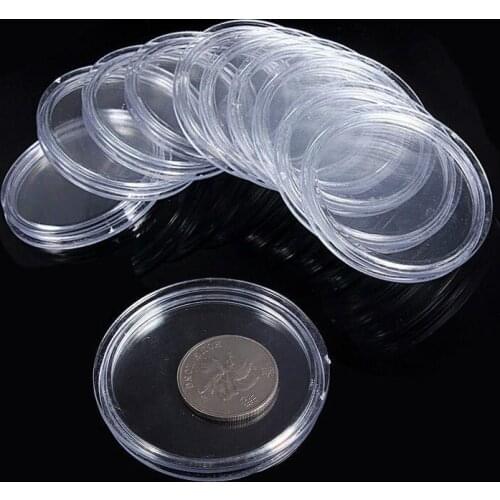 10pcs/set 30mm Transparent Plastic Coin Holder Coin Collecting Box Case for Coins Storage Capsules Protection Boxes Container