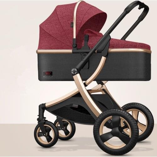 Adjustable Lightweight Luxury Baby Stroller 3 in 1 Portable High Landscape Reversible Stroller Hot Mom Pink Stroller Travel Pram