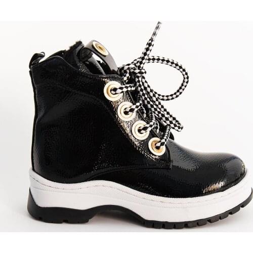 Faux Leather Patent Leather Girl Boot