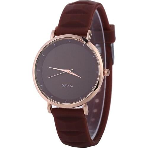 Silicone Womens Quartz Wristwatches Fashion Casual Candy Color Ladies Dress Watches Sports Watches relogio feminino Brown Gifts