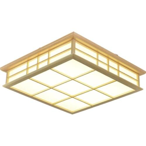 Japanese style Delicate Crafts Wooden Frame led Ceiling Light luminarias para sala dimming led ceiling lamp