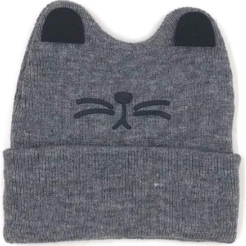 New Baby Kids Cute Hats Girls Boys Spring Autumn Winter Cartoon Cat Ear Knitted Cotton Beanie Cap Newborn Baby Soft Warm Caps