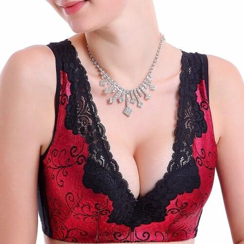 Explosion models noble lace embroidery gather adjustable bra full cup bra vest free shipping 8020