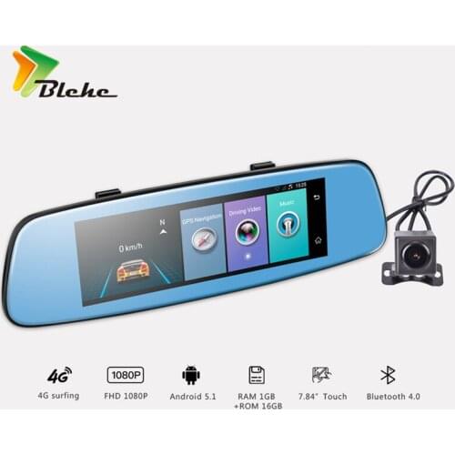Blchc E6 4G ADAS Car DVR Camera Video recorder mirror 7.84 "Android 5.1 with two cameras dash cam Recorder black box 16GB
