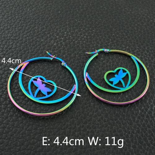 Women Fashion Stainless Steel Jewelry Simple Round Hoop Earrings Personality For Woman Bijoux Femmes Joyas Mujer Store EGAZAAEM1