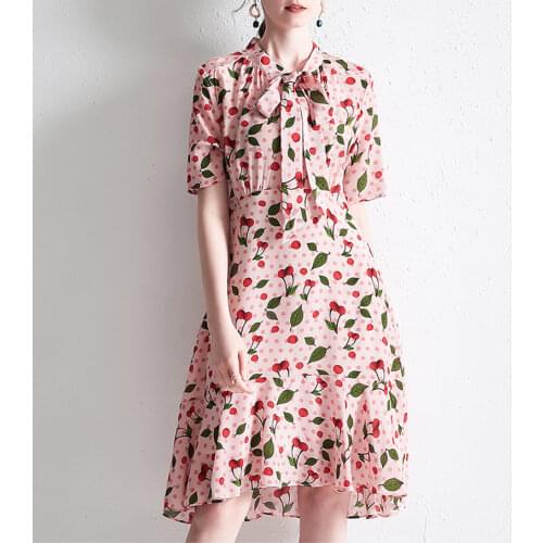 2021 summer womens elegant fashion Franc French romantic silk long dress one piece