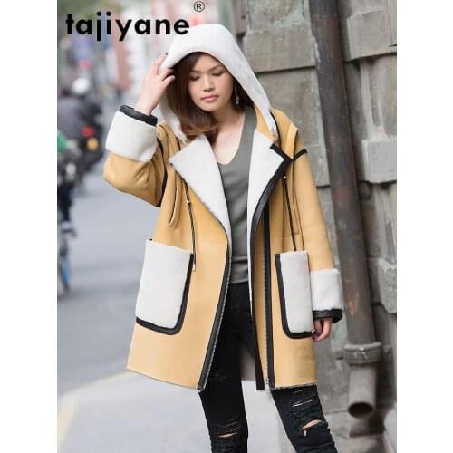 Women Coats Winter 2021 Real Fur Coat Woman 100% Wool Jackets Female Genuine Sheep Fur Hooded Parkas Casaco TN497