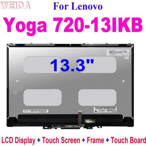13.3" LCD for Lenovo Yoga 720-13 720-13IKB 720 13ikb 5D10K81089 LCD Display Touch Screen Digitizer Assembly Frame Touch Board