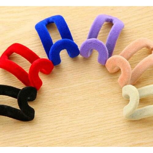 10pcs Home Creative New Mini Flocking Clothes Hanger Flocking Holder Mini Anti-Clip Hook Color randomly