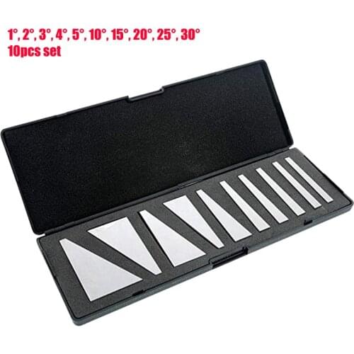 10pcs set Angle Block Set 1°, 2°, 3°, 4°, 5°, 10°, 15°, 20°, 25°, 30° Precision +/- 20 Seconds, Machinist Tool