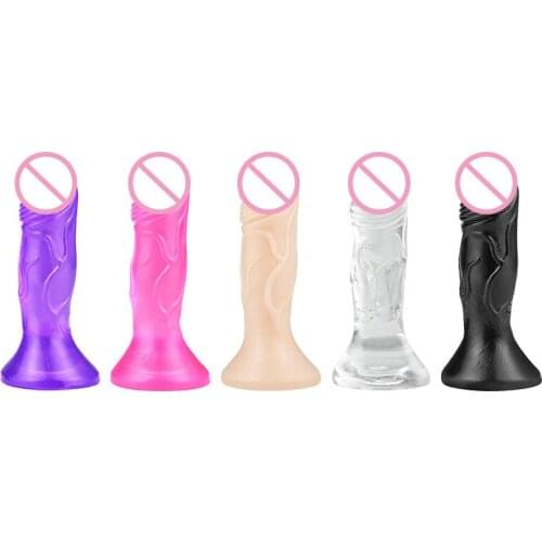 12.3*3cm Mini Jelly Anal Dildo For Women Small Realistic Penis With Sucker G-Spot Vaginal Massage Adult Sex Toys For Beginners