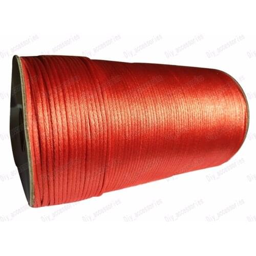 2mm Dk Coral Pink Rattail Satin Nylon Cord-350M/Roll Jewelry Accessories Macrame Rope Bracelet Theard Beading Cord