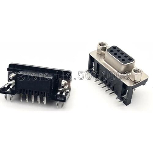 20pcs DR9 Bend pin female/Male head horizontal type plugboard DR-9S 90 degree bending needle/serial port female seat RS232 DB9