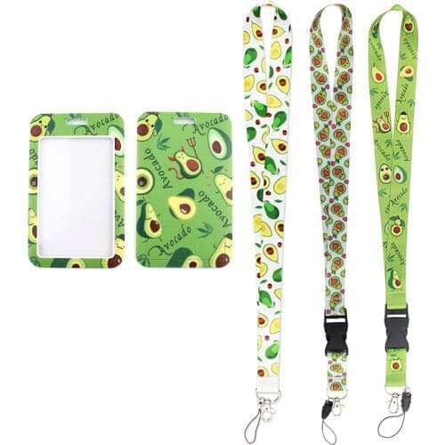 24pcs/lot MD234 DMLSKY Fashion Avocado Necklack Lanyard Key Strap Multifunction Mobile Phone Decoration With Card Holder Cover