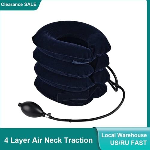 4 Layer Air Inflatable Neck Traction Apparatus Suport Device Soft Neck Stretcher Neck Cervical Collar Pillow Pain Stress Relief