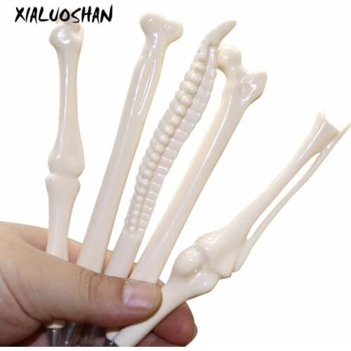 5 Pcs Bone Shape Ballpoint Pens Novelty Cartoon Ballpen Writing Point 0.7mm Kawaii Funny Stationery Office School Supplies