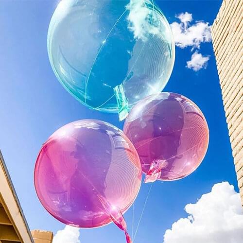 50pcs 18inch Round Bobo Bobble Balloon Transparent No Wrinkles Clear PVC Helium Balloons Birthday Party Wedding Decoration Globo