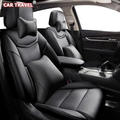CAR TRAVEL Custom Leather car seat covers For Ford Fiesta Mondeo Fusion Focus Escort S-MAX Edge Kuga Taurus Automobiles Seats