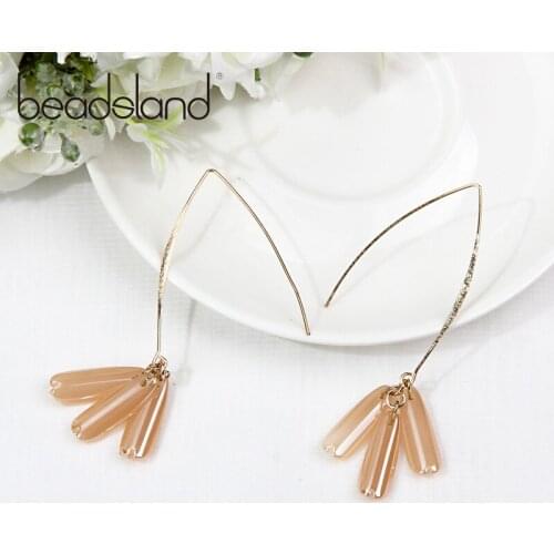 Beadsland Drop Earrings Exaggerated Metal Ear-Needle Glass Pendant Fashion Office/Career Women Girls Dancing Party Gift 39965